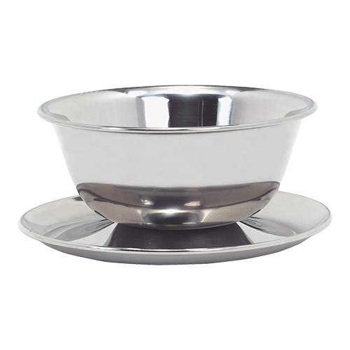 Suppenbol Edelstahl+Untertasse - 0,35 L